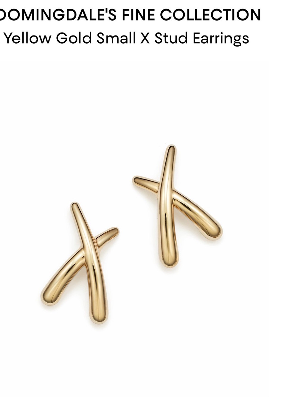 Bloomingdale's Yellow Gold Crisscross X Stud Earrings